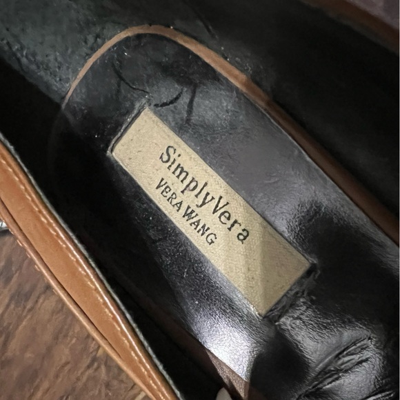 Simply Vera Vera Wang Camel Brown Peep Toe Fringe Tassel Pump Heels Size 6 - Picture 6 of 8